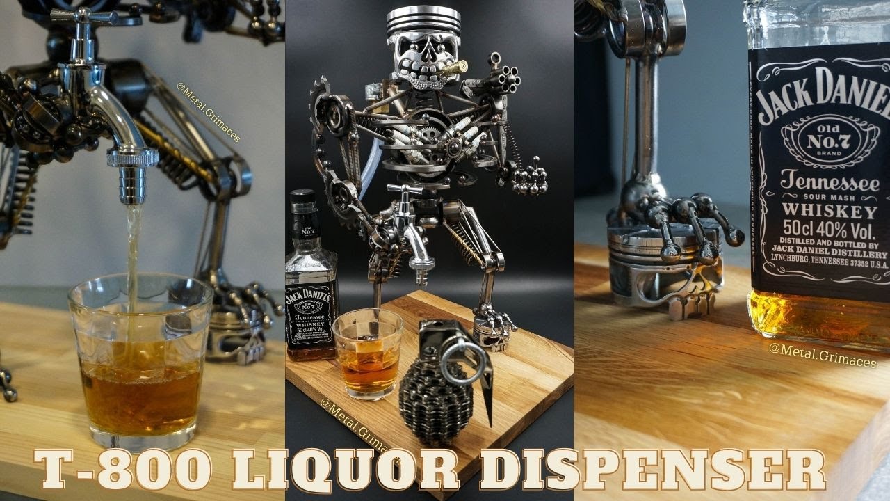 T-800 liquor dispenser made from all kind off scrap 🤘💀
