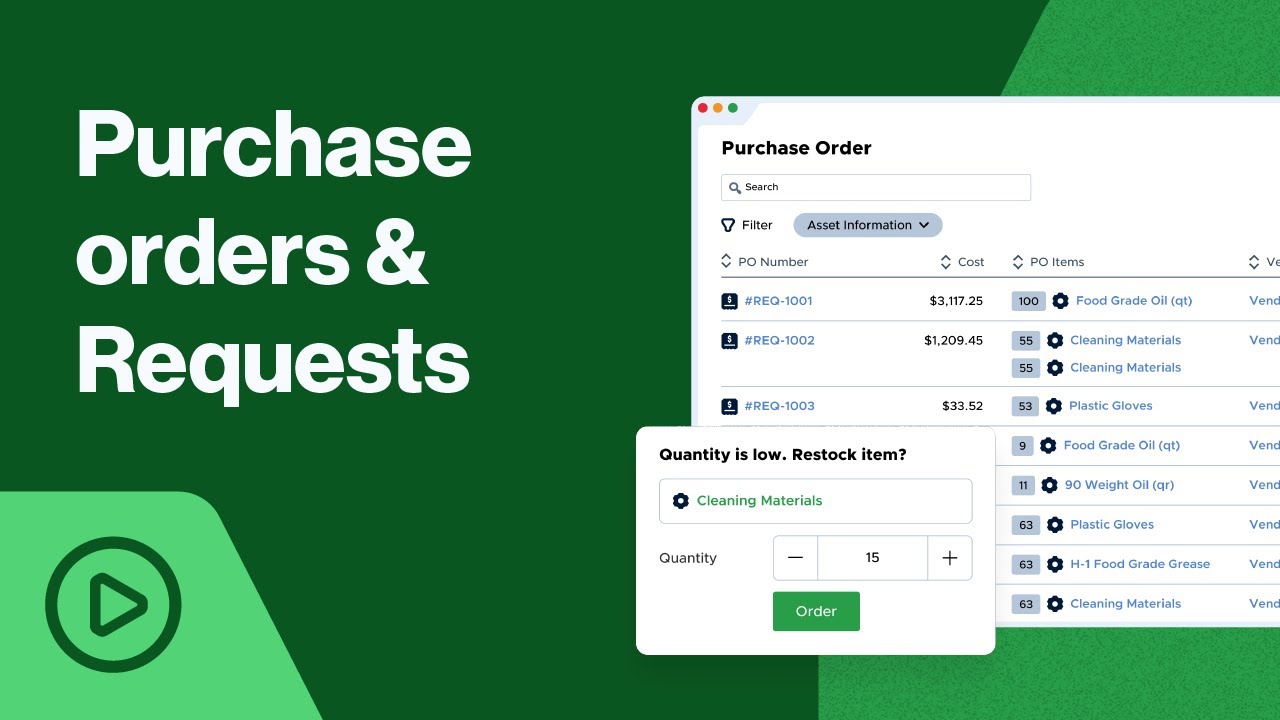 Intro to Purchase Orders & Purchase Requests | CMMS Tutorial