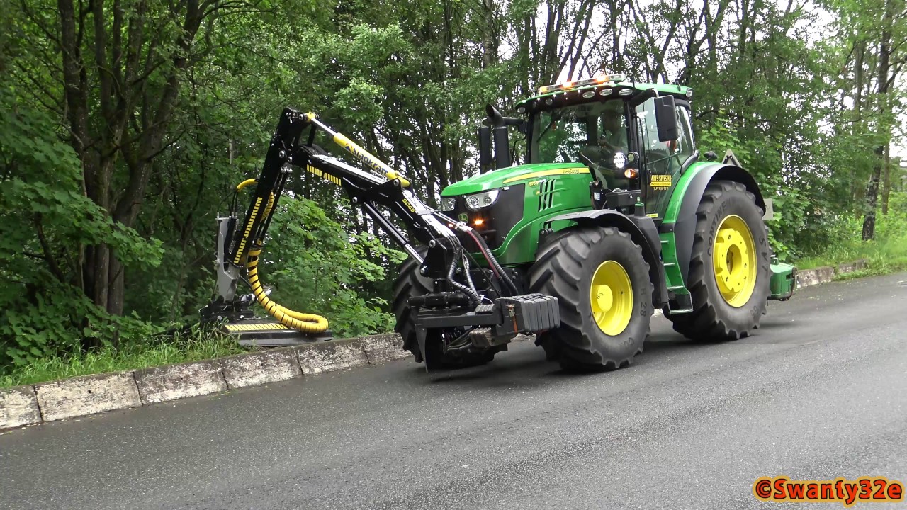 4K| John Deere 6175R With Slagkraft SH150 Brushcutter