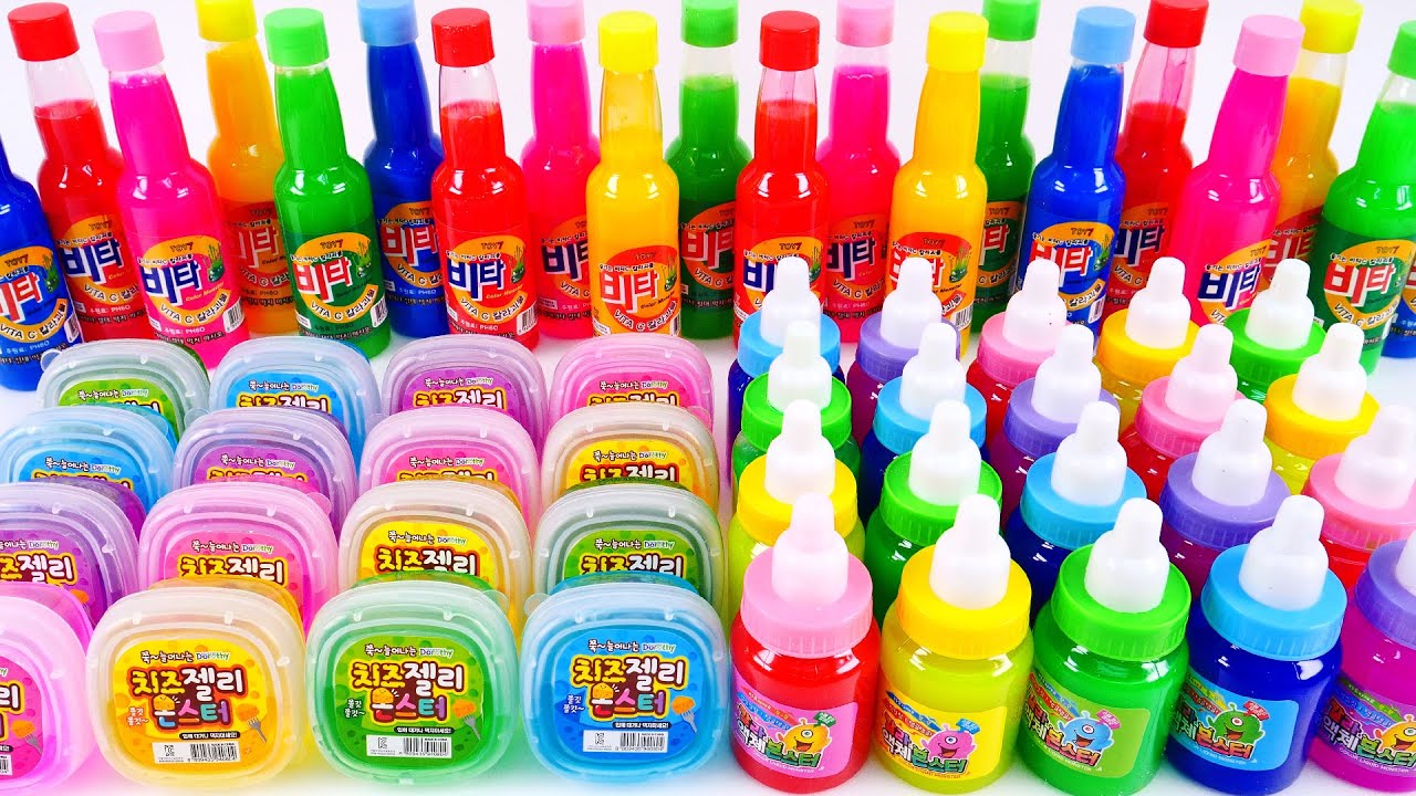 Satisfying Video l Mixing Random Things Into Store Bought Rainbow Glossy Slime l ASMR #ToyTocToc