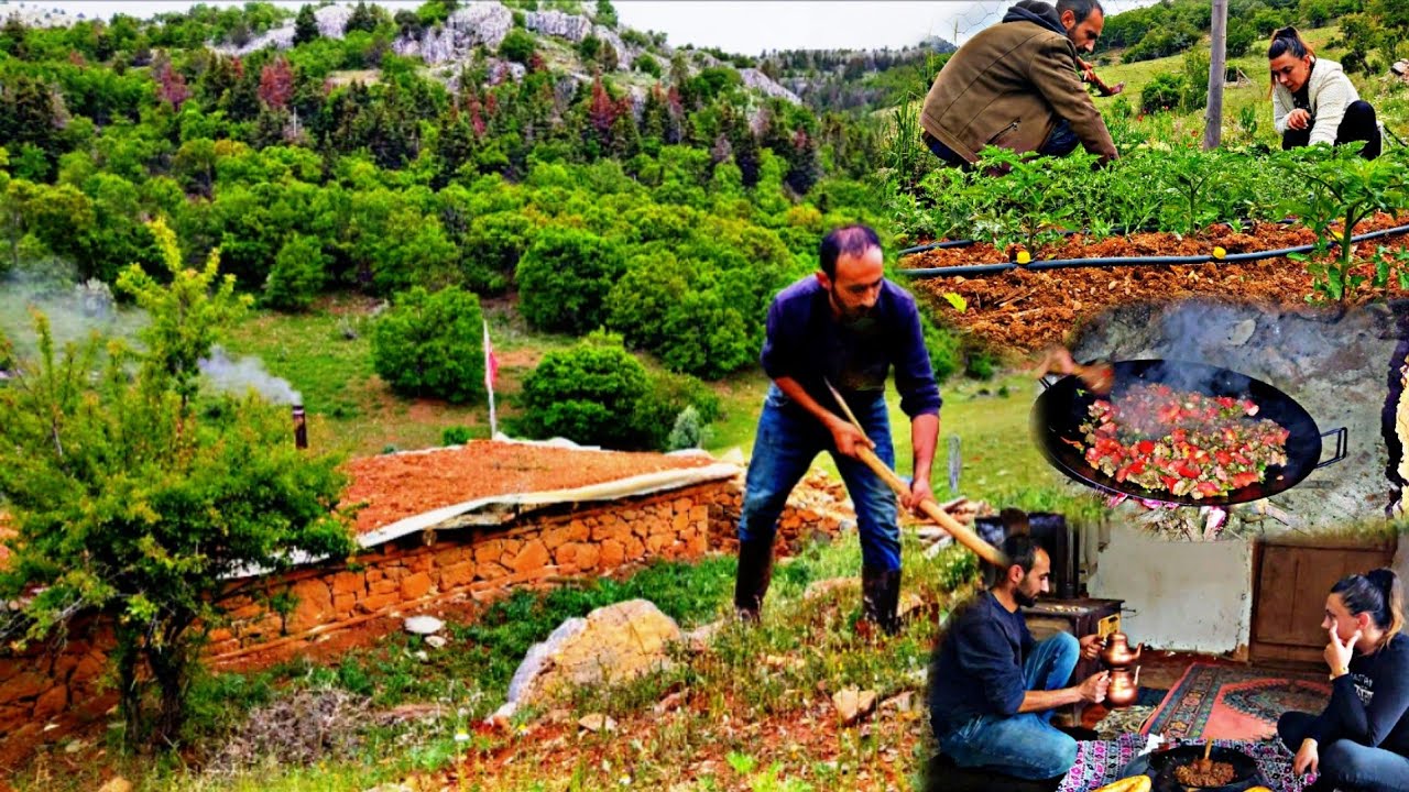 DAĞ EVİ~EV VE BAHÇE TEMİZLİĞİ~saç kavurma akşam yemeği
