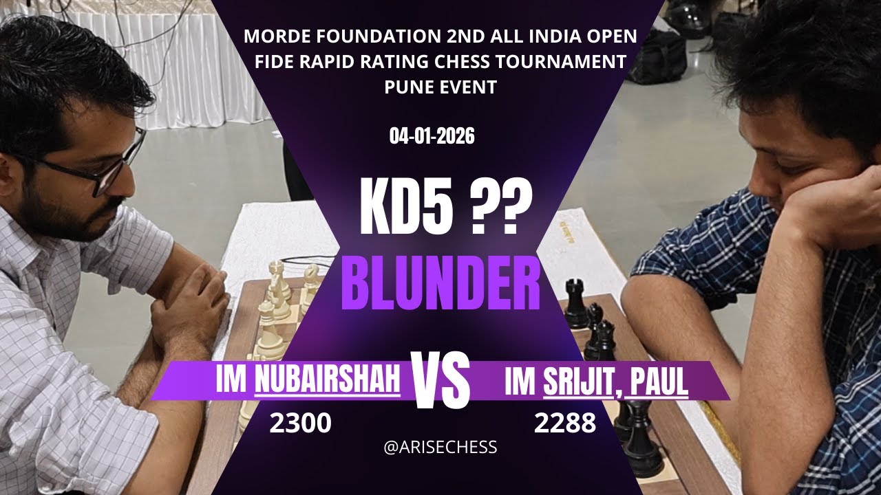 IM Mohammad,Nubairshah Shaikh(2300) vs  IM Srijit, Paul (2288)