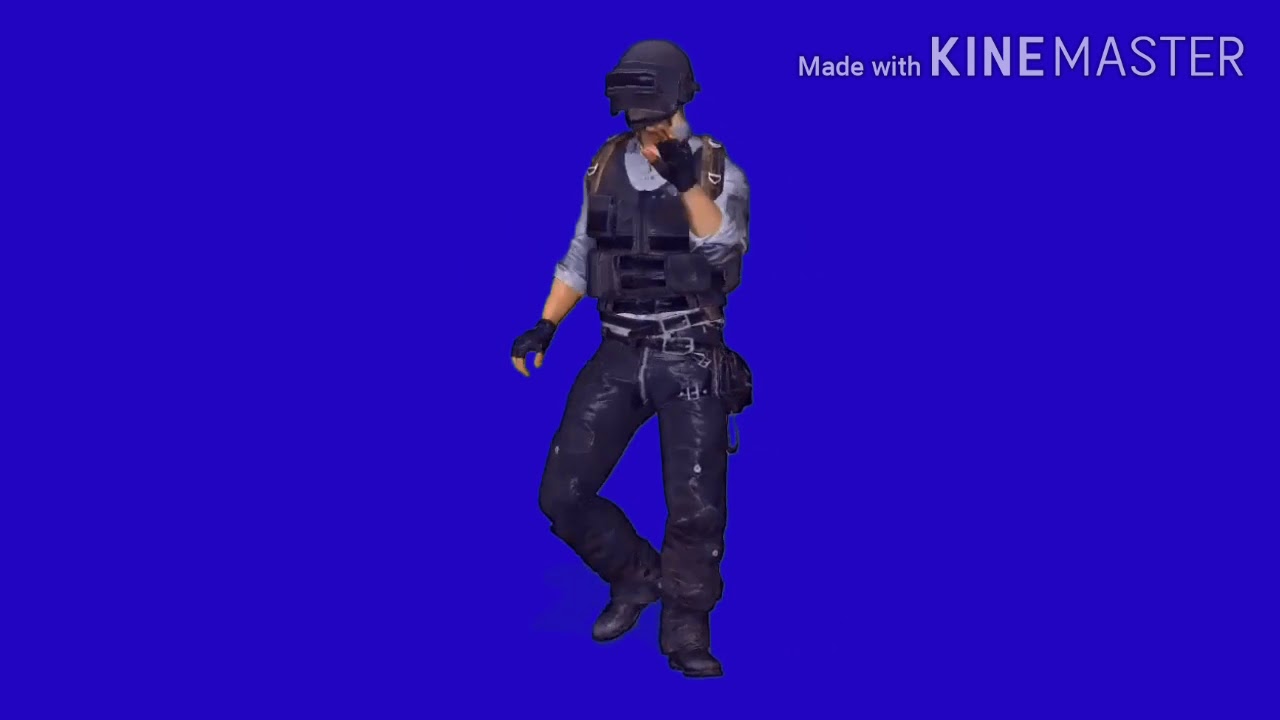 Army distraction dance in blue Screen