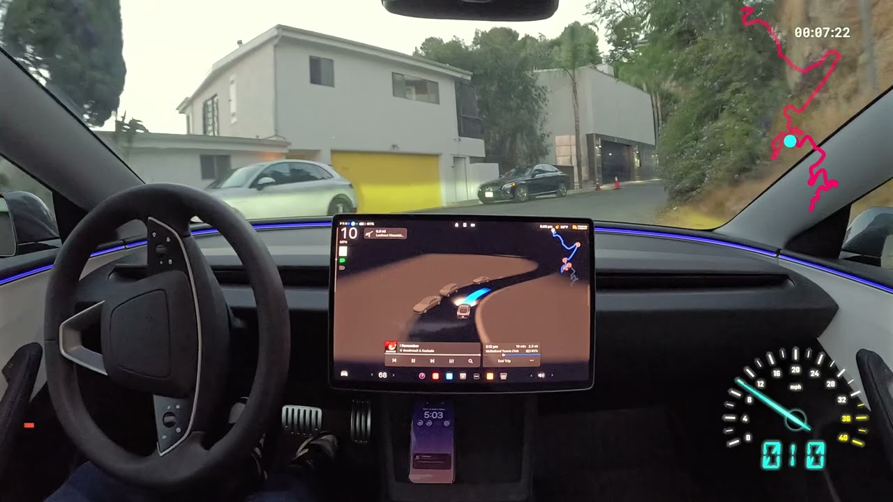 Raw 1x: Hollywood Hills on Tesla FSD (Supervised) 12.5.6.1