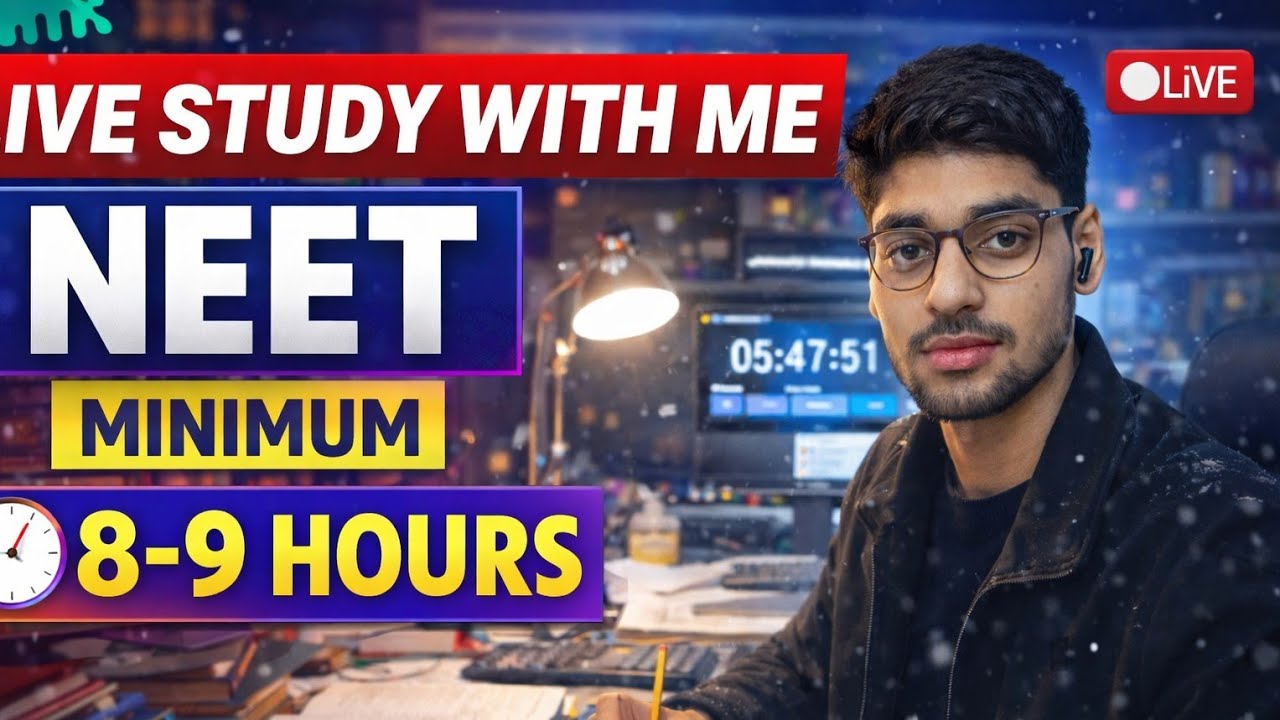 neet live study with me 🎯 revision 3 hours