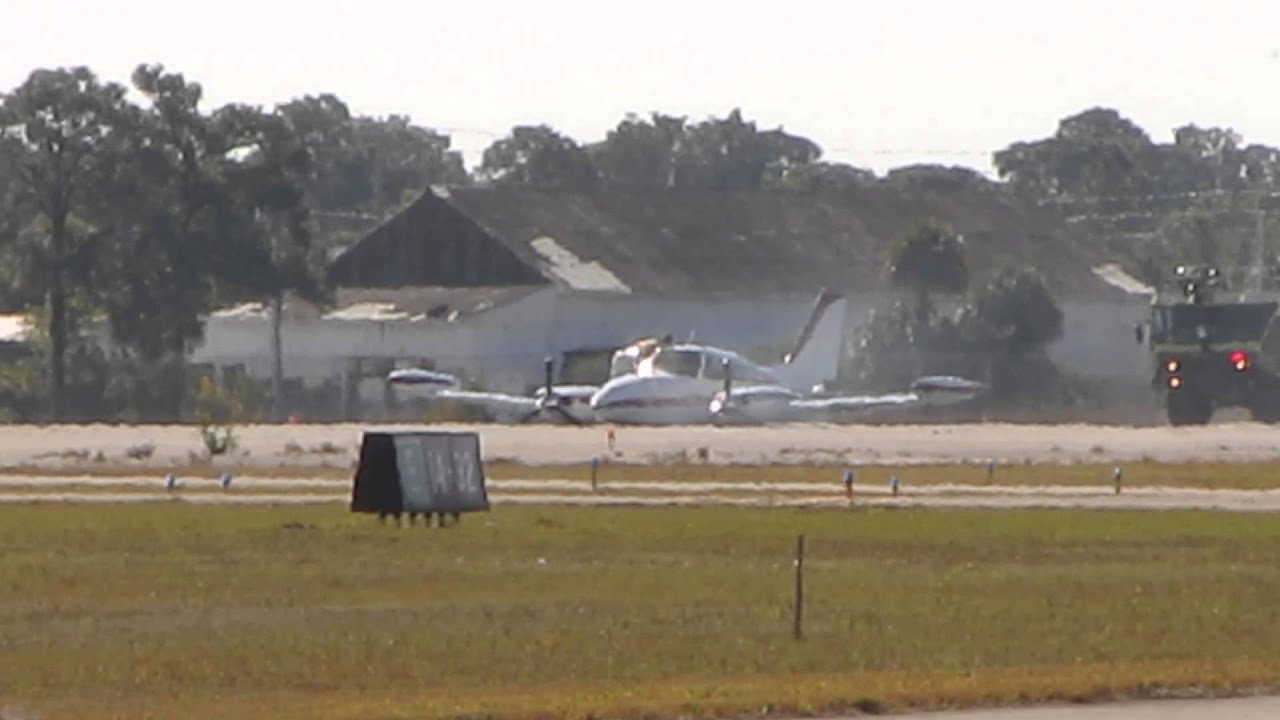 Cessna 310 Gear Up Landing Fort Pierce, Florida