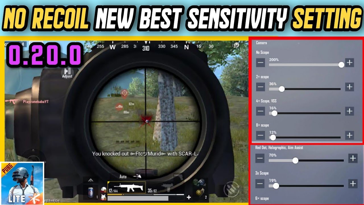 NEW BEST SENSITIVITY SETTING FOR PUBG MOBILE LITE || HOW TO CONTROL RECOIL TIPS