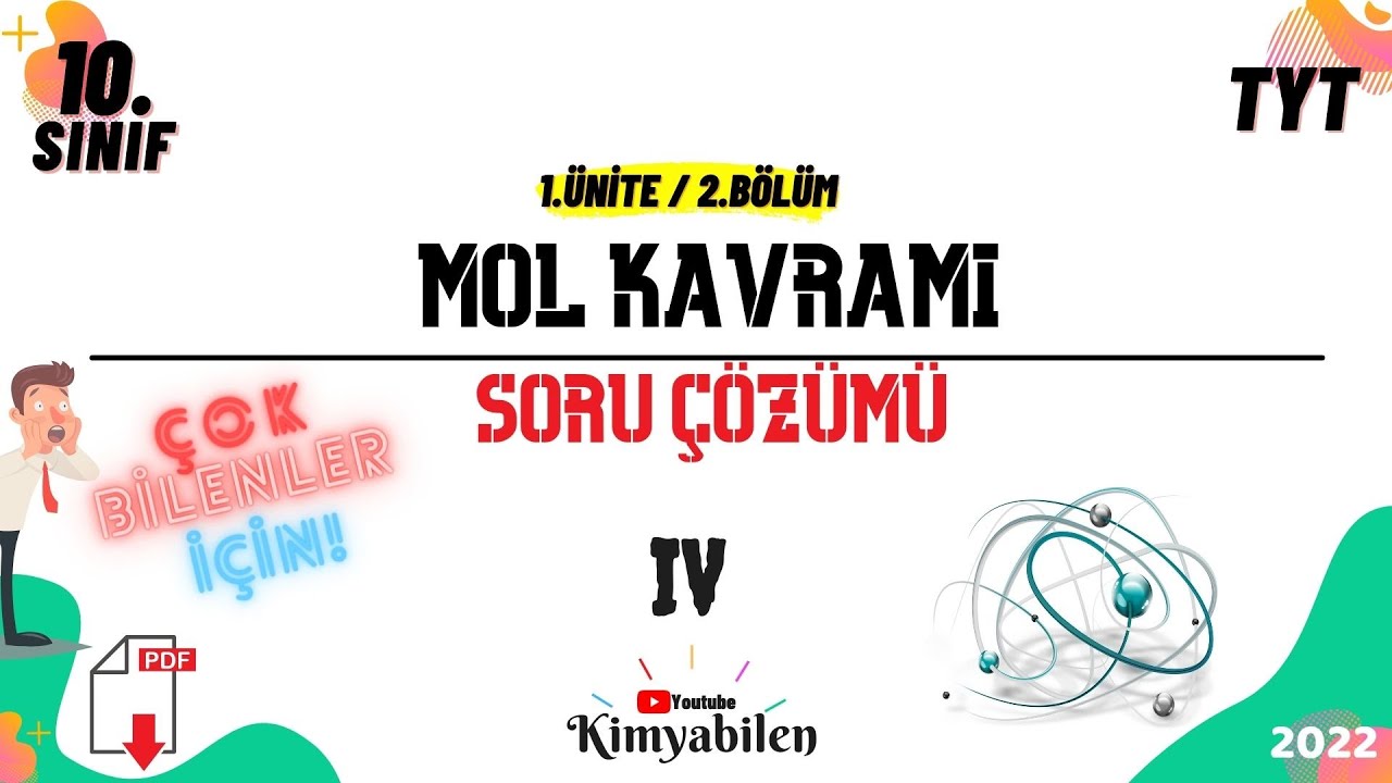 MOL KAVRAMI SORU ÇÖZÜMÜ - 10.SINIF KİMYA -TYT KİMYA