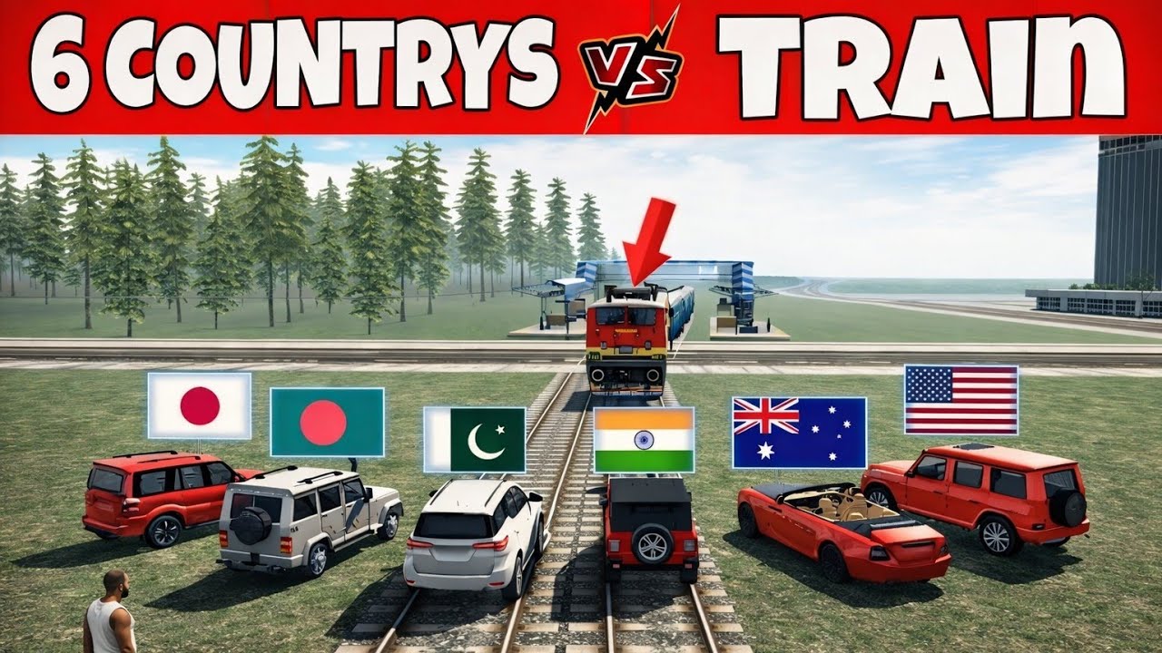 6 COUNTRYS VS TRAIN 😱 | PowerX 