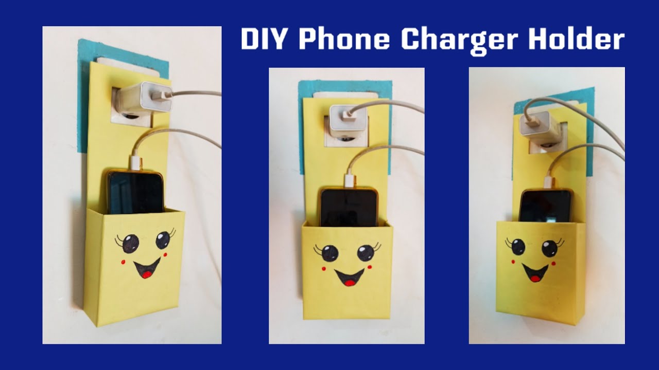 DIY Phone Charger Holder - cara buat tempat cas hp didinding