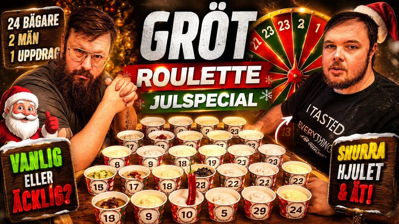 Tomtegröt Roulette Challenge 🎅🔥 24 Bägare med Wasabi, Starksås & Äckliga Smaker! (Svensk Matutmaning