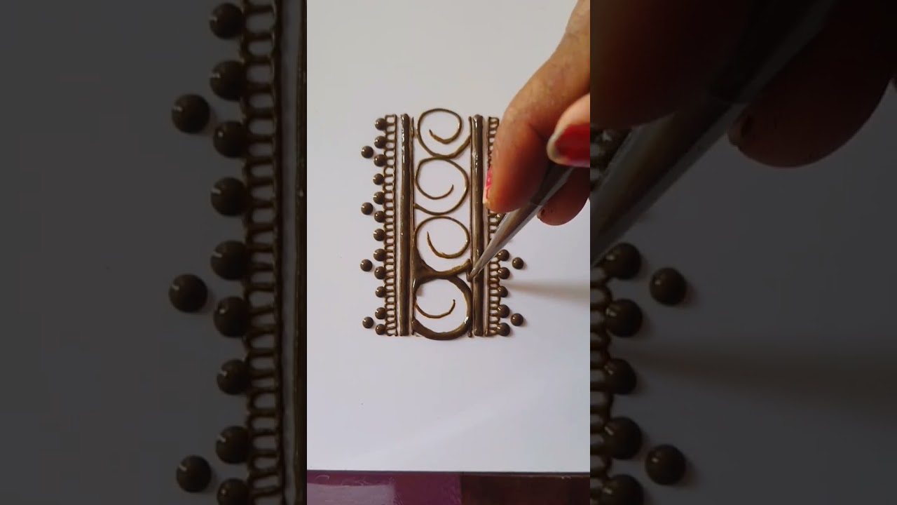 negative filling mehndi small border mehndi design tutorials step-by-step