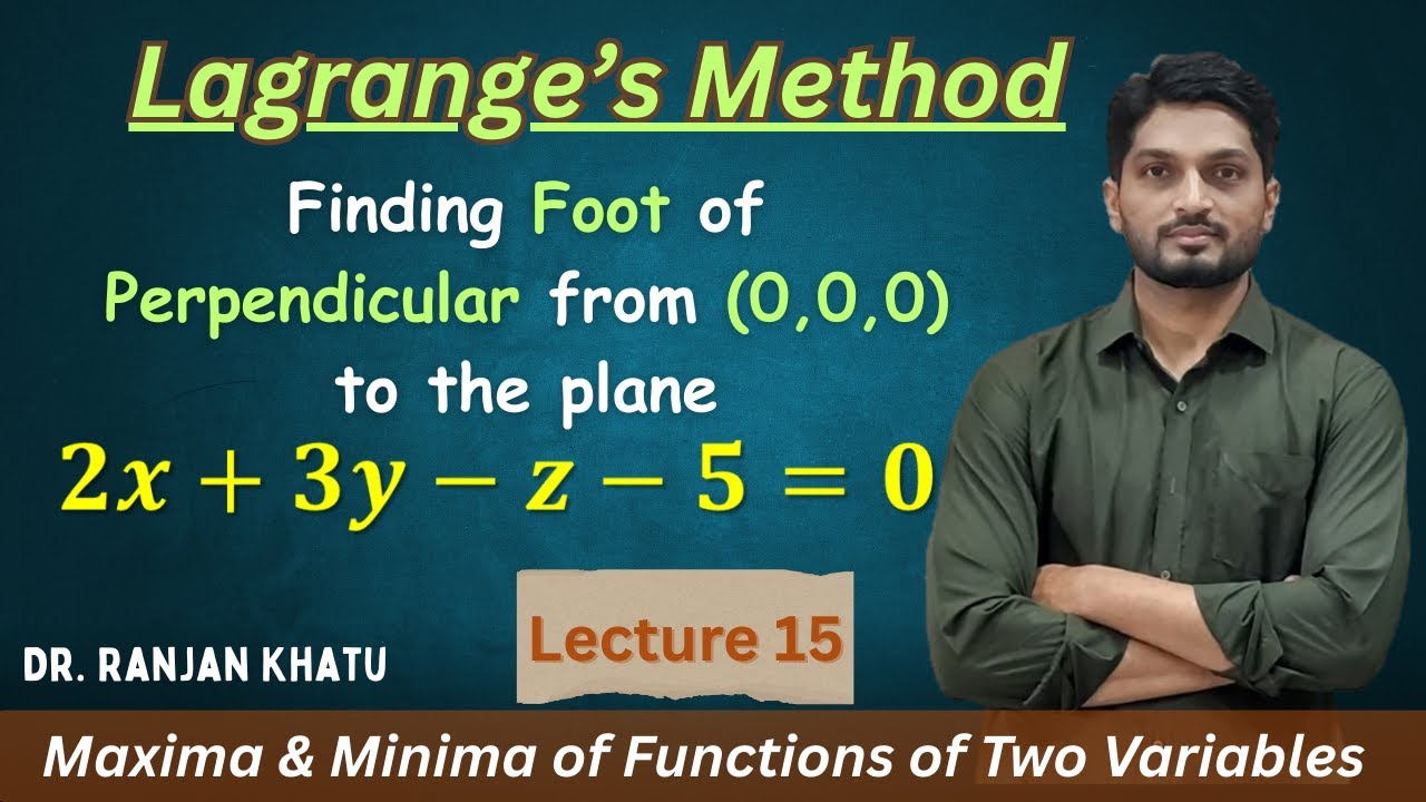 Finding Foot of Perpendicular on the Plane from the Origin| Maxima & Minima | L15  ⁨