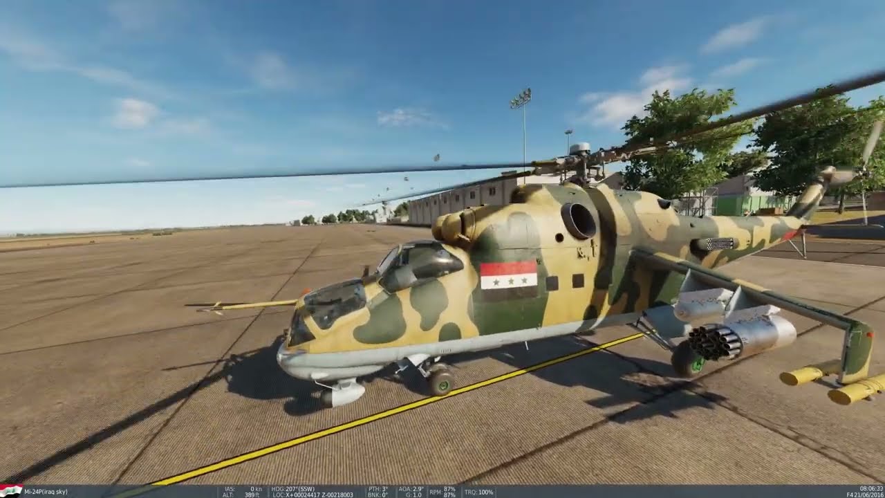 طريقة اقلاع وهبوط  طائرة  DCS : Mi 24