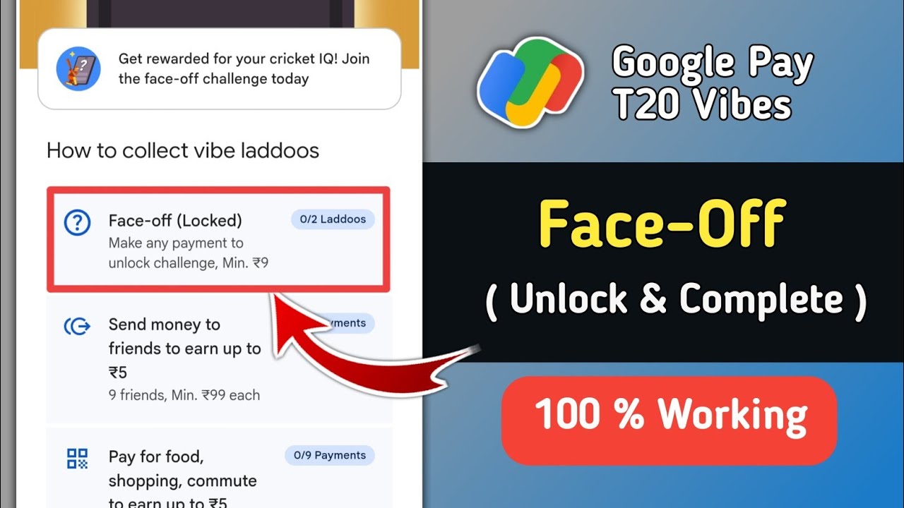 How to Unlock & Complete Google Pay T20 Vibes Face Off Challenge | Complete Gpay Face Off Challenge