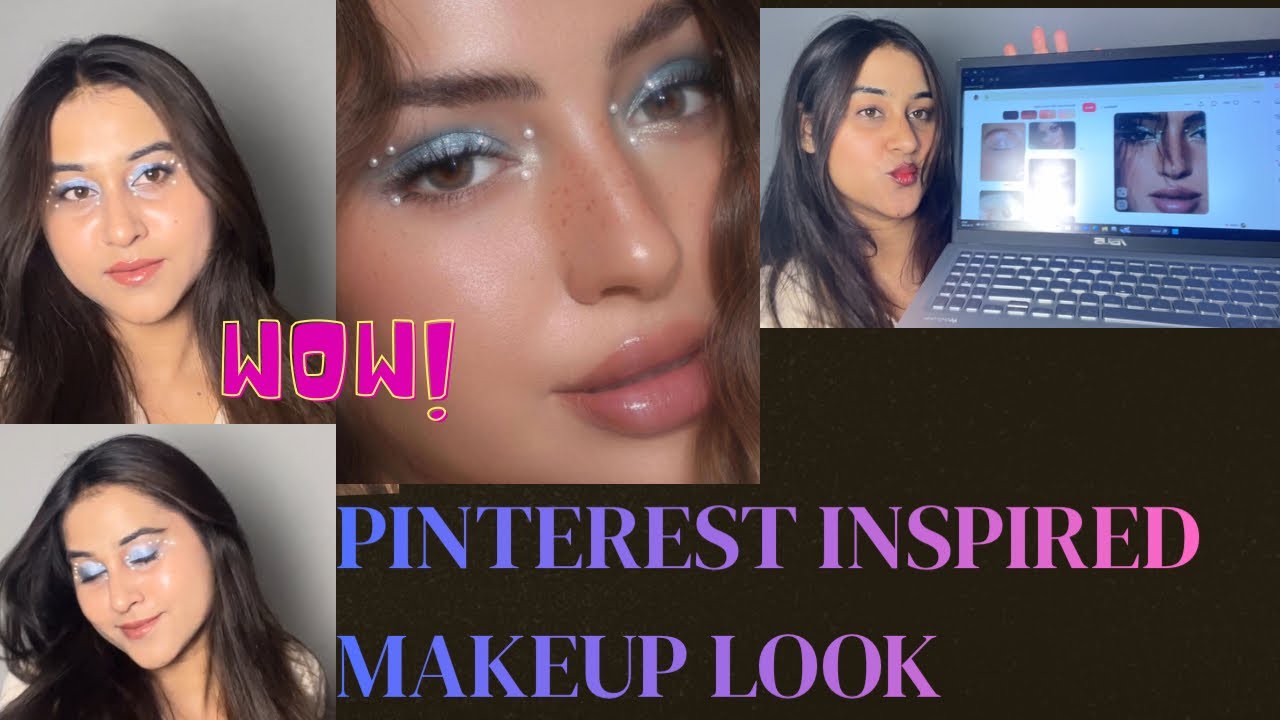 Trendy Pinterest inspired makeup look, blue eyes pearl makeup look 