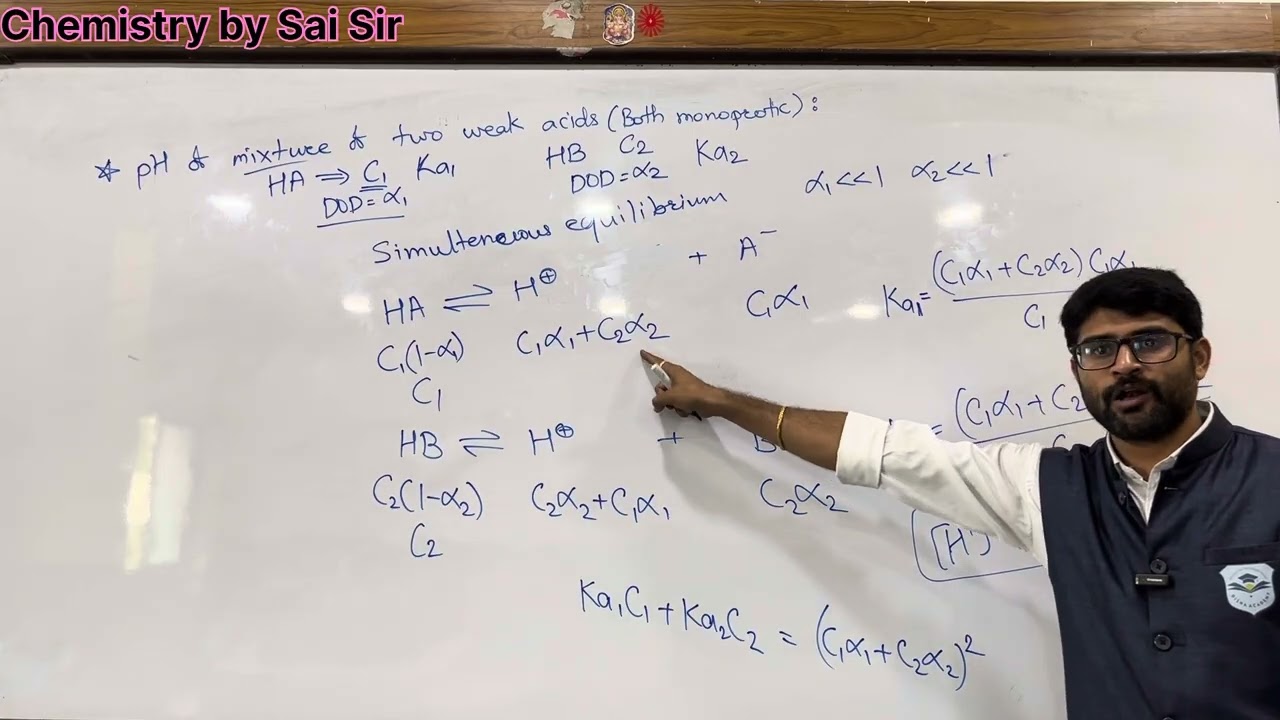Ionic Equilibrium (part-23) pH of mixture of two weak acids | JEE Advanced 2025 question