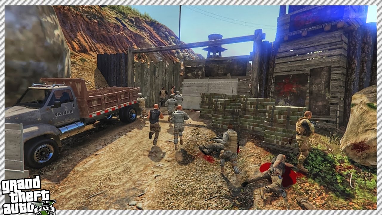 GTA 5 - USA MARINES RAID DANGEROUS MILITIA BASE