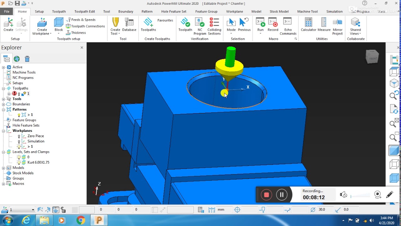 Chamfer Milling #Autodesk powermill 2020