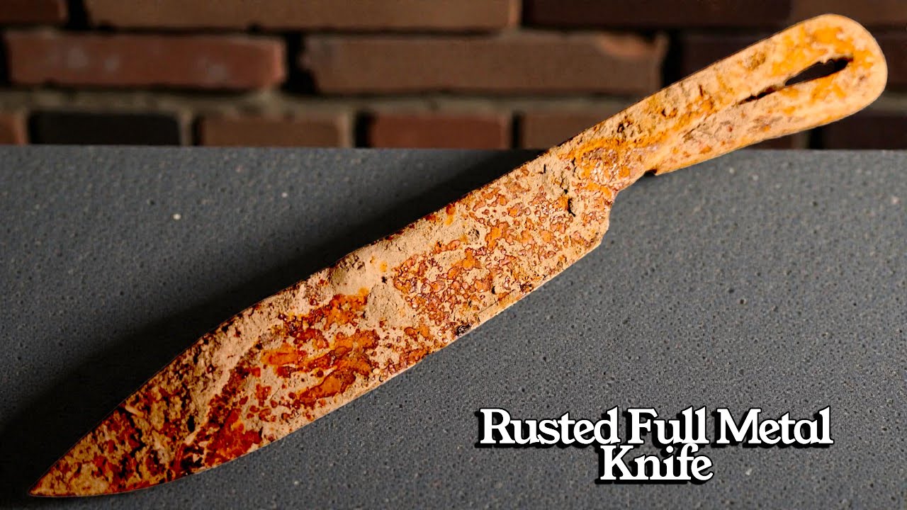 I Restored a Completely Rusted Full Metal Knife Using Only Hand Tools | Satisfying Restoration