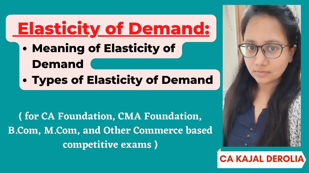 Elasticity of Demand | Meaning | Types of Elasticity of Demand | CA Kajal Derolia |