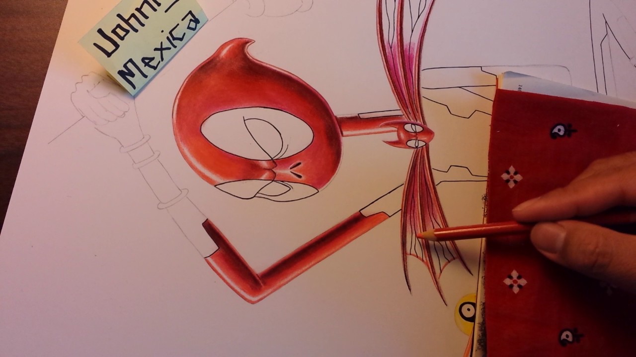 Drawing Marvel comicbooks Deadpool - tim burtonesque style