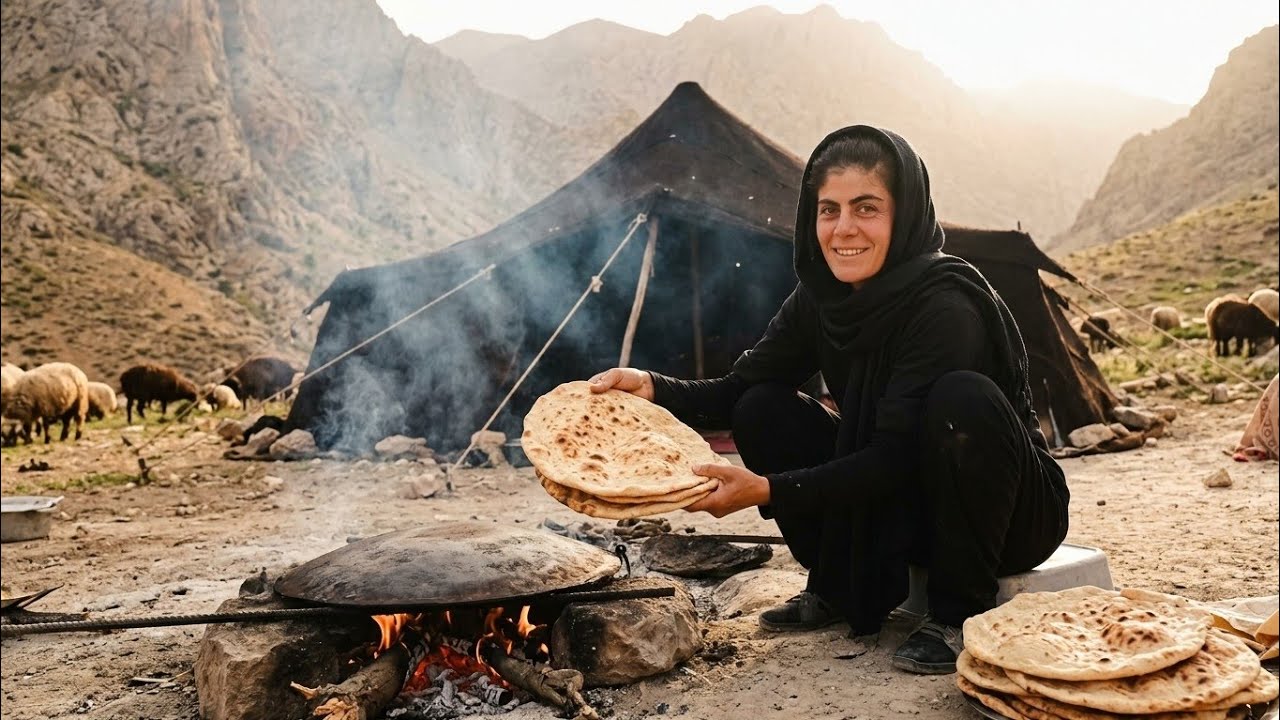 Nomad Life - Baking Tocheri Bread in Mountain Camp: 100 Years of Tradition