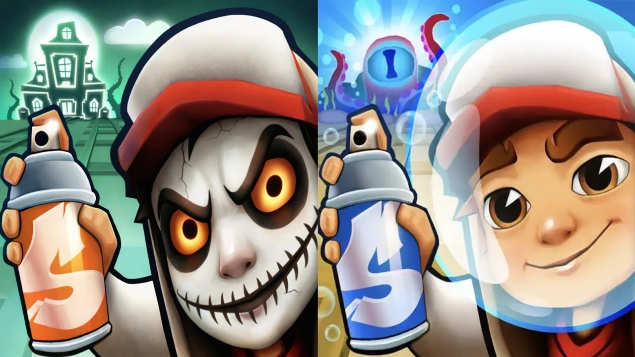Subway surfers : Haunted hood 2024 🆚 Underwater 2024 Map Comparison 