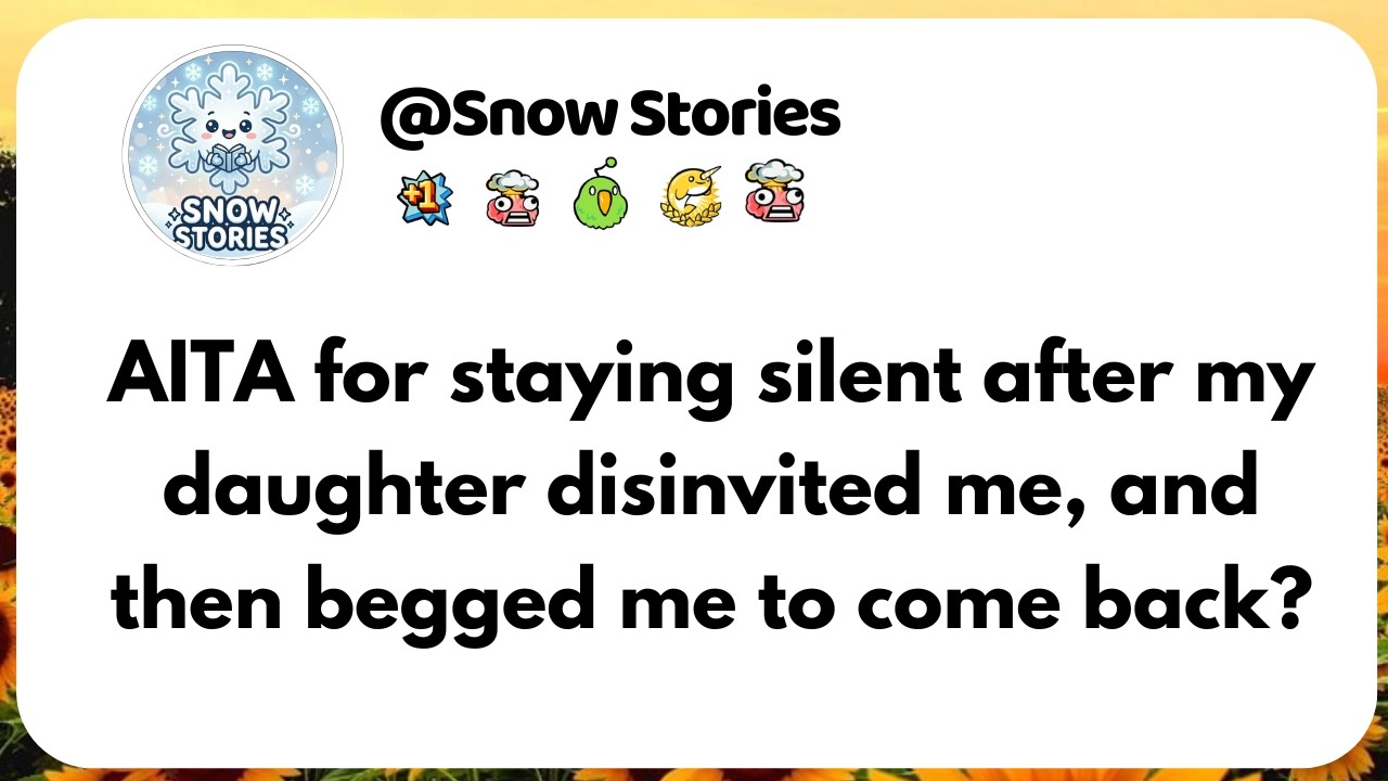 AITA for staying silent after my daughter disinvited me, and then begged me to come back?