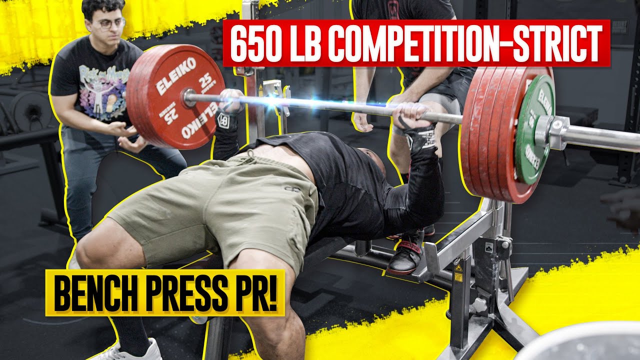 650 LB COMPETITION-STRICT BENCH PRESS PR!
