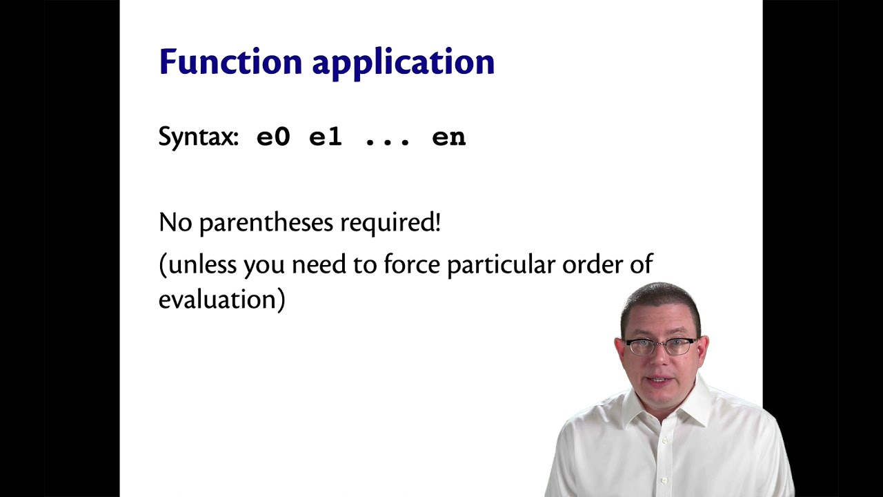 Function Application | OCaml Programming | Chapter 2 Video 10