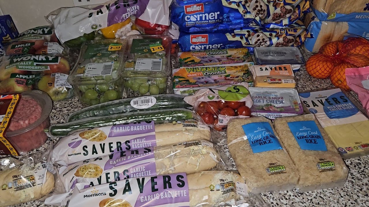 Huge Morrisons food shop for a big family. Grocery haul UK