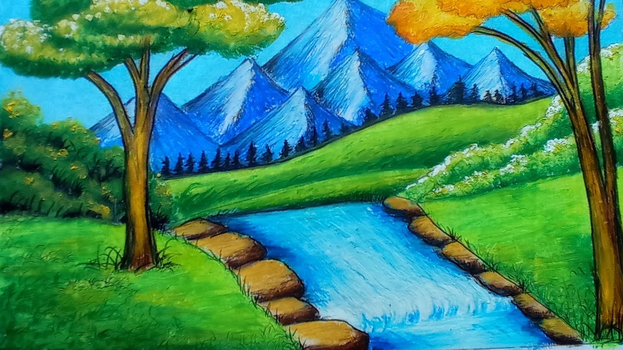 วาดรูปธรรมชาติ สีชอล์ค