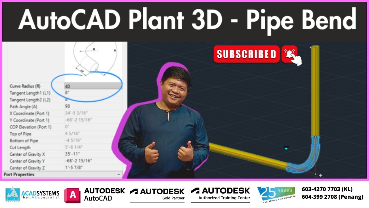 AutoCAD Plant 3D - Pipe Bend