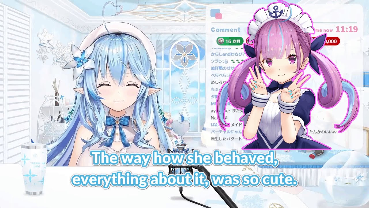 Lamy watched how cute Aqua was when she was cleaning up  【Hololive/ENG Sub】