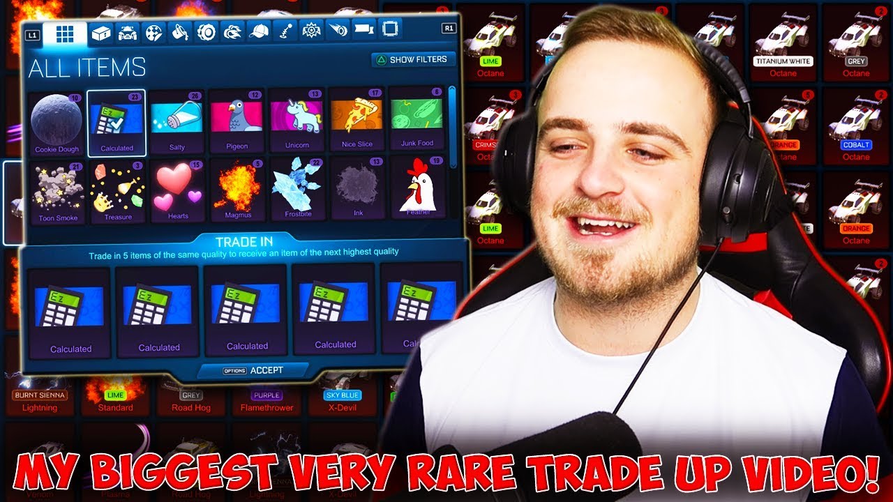 My BIGGEST Very Rare Drop Trade Up Video in Rocket League History!