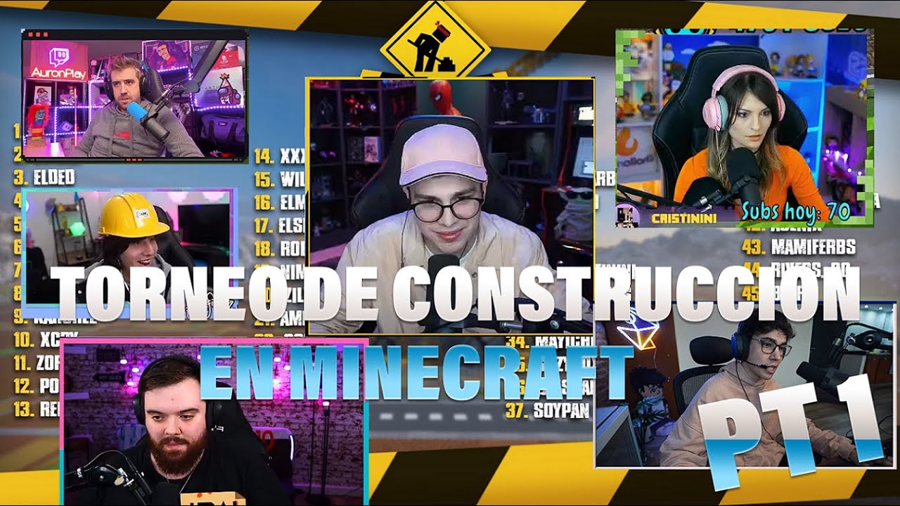 PUNTAJES TORNEO DE CONSTRUCCION MINECRAFT - JUANGUARNIZO, AURON, SPREEN, IBAI, CRISTININI, ETC