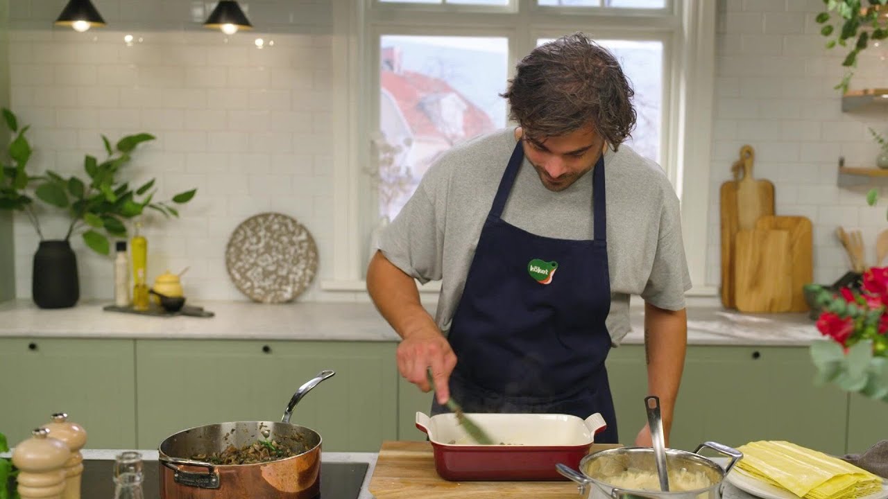 Lyxig svamplasagne - K&ouml;ket