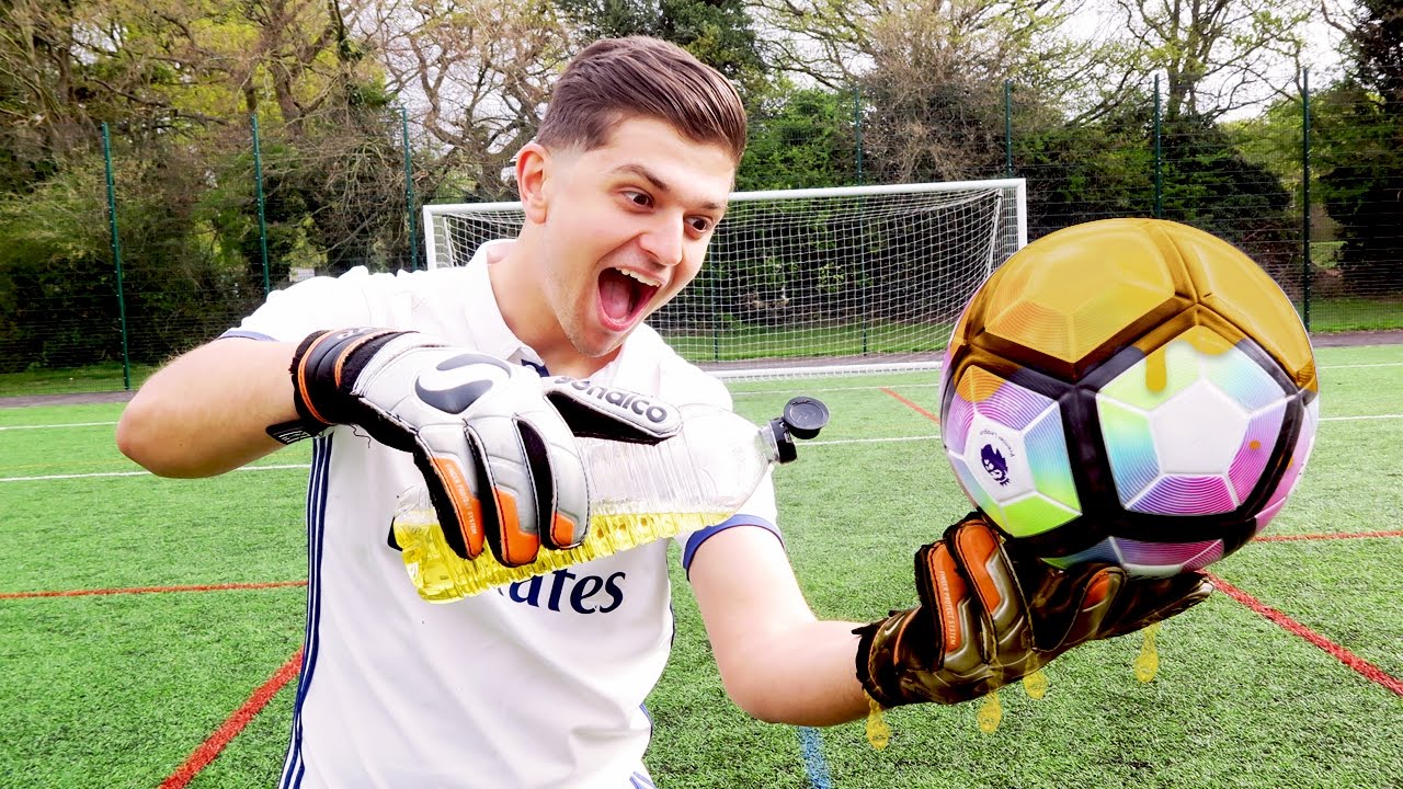 SLIPPIEST GOALIE GLOVES vs. FOOTBALL!!