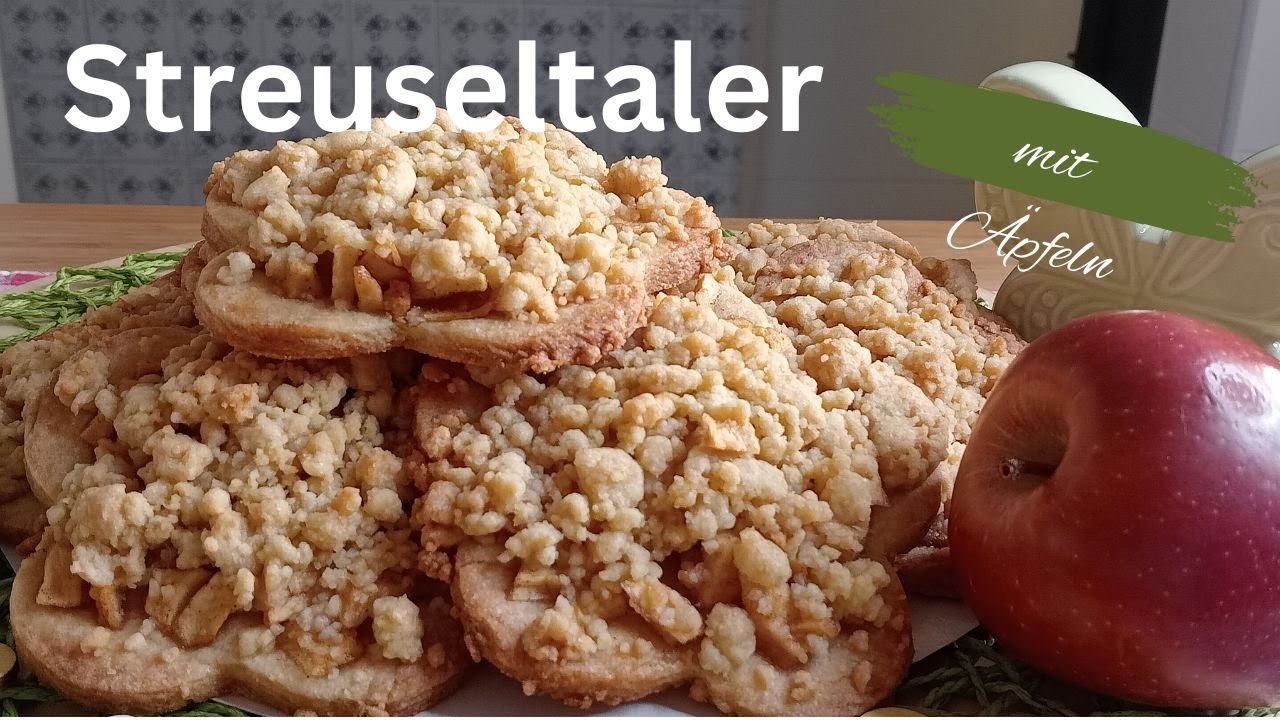 Streuseltaler mit Äpfeln