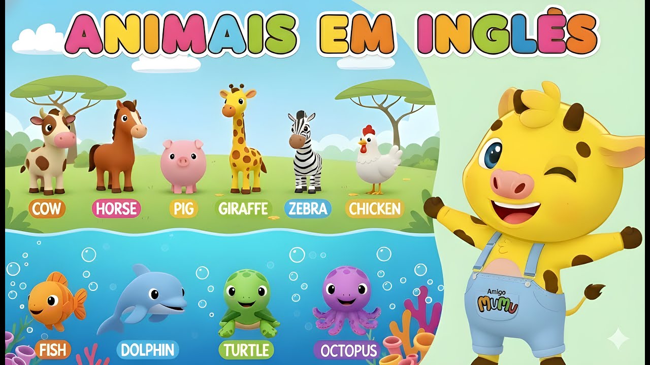 INGLÊS INFANTIL | APRENDA OS ANIMAIS EM INGLÊS | AMIGO MUMU