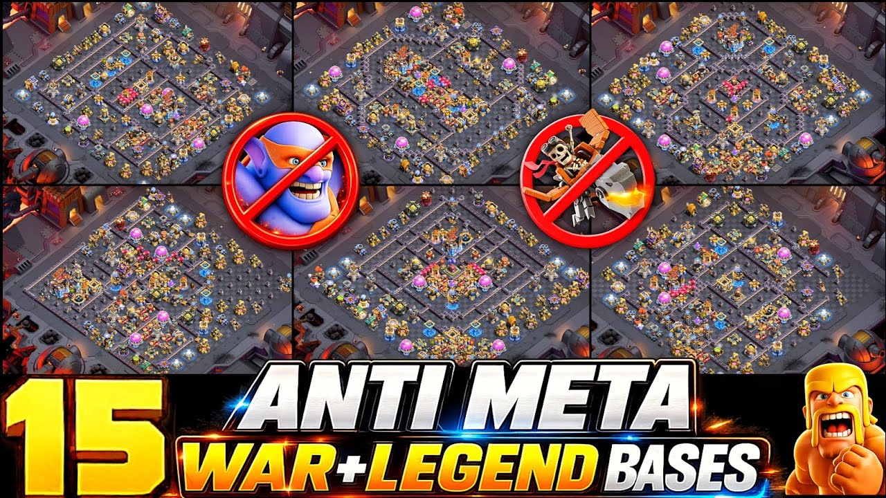 TOP 15 TH18 WAR + LEGEND BASES (2026) 🔥 Anti Meta | Anti Super Bowler & Dragons | Anti 3-star TH18