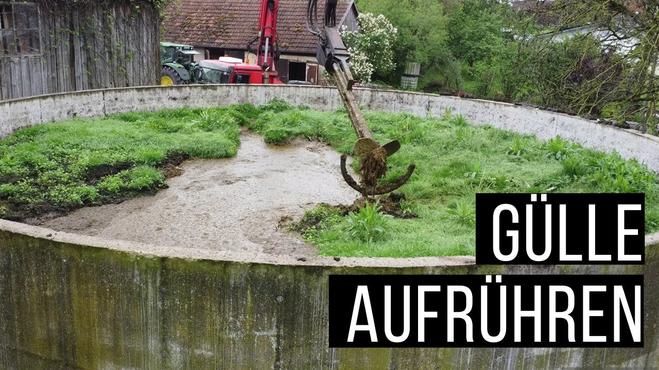 Gülle aufrühren mit der Güllewehr I Agrarvideos Oberfranken