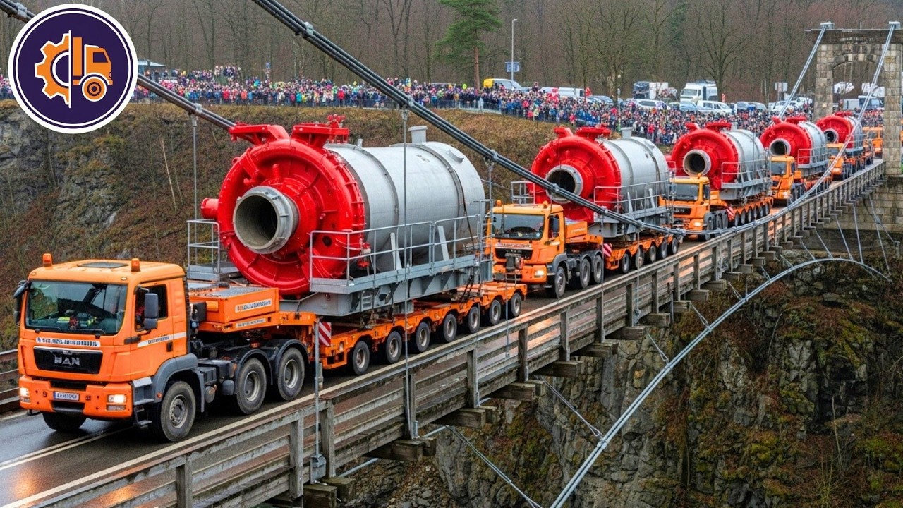 90 TRANSPORTE ESPECIAL al LÍMITE | El arte de cruzar puentes críticos con cargas XXL masivas