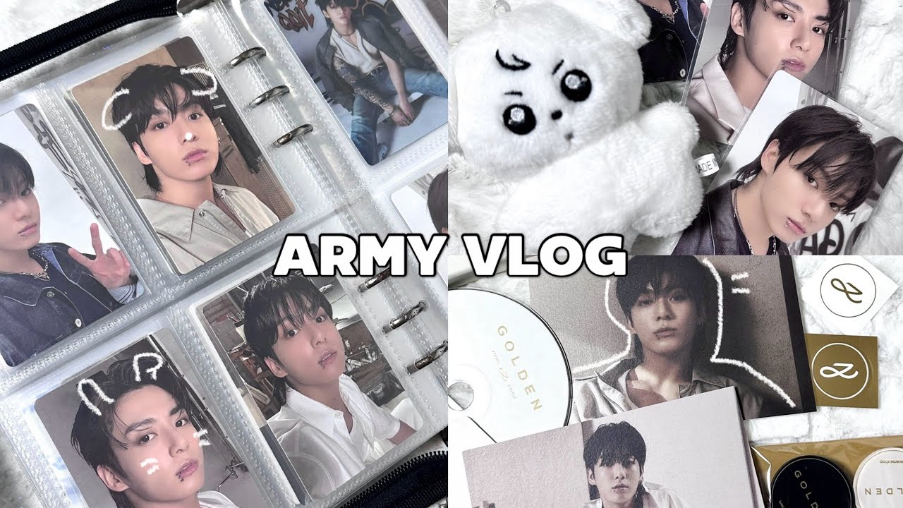 꾹놀ㄱ? 정국 여자가 되어버려..🐰아미로그 • 골든 앨범깡 • 택배깡 • 준등기깡 • 반택깡 • 덕질 브이로그 • 아미 브이로그