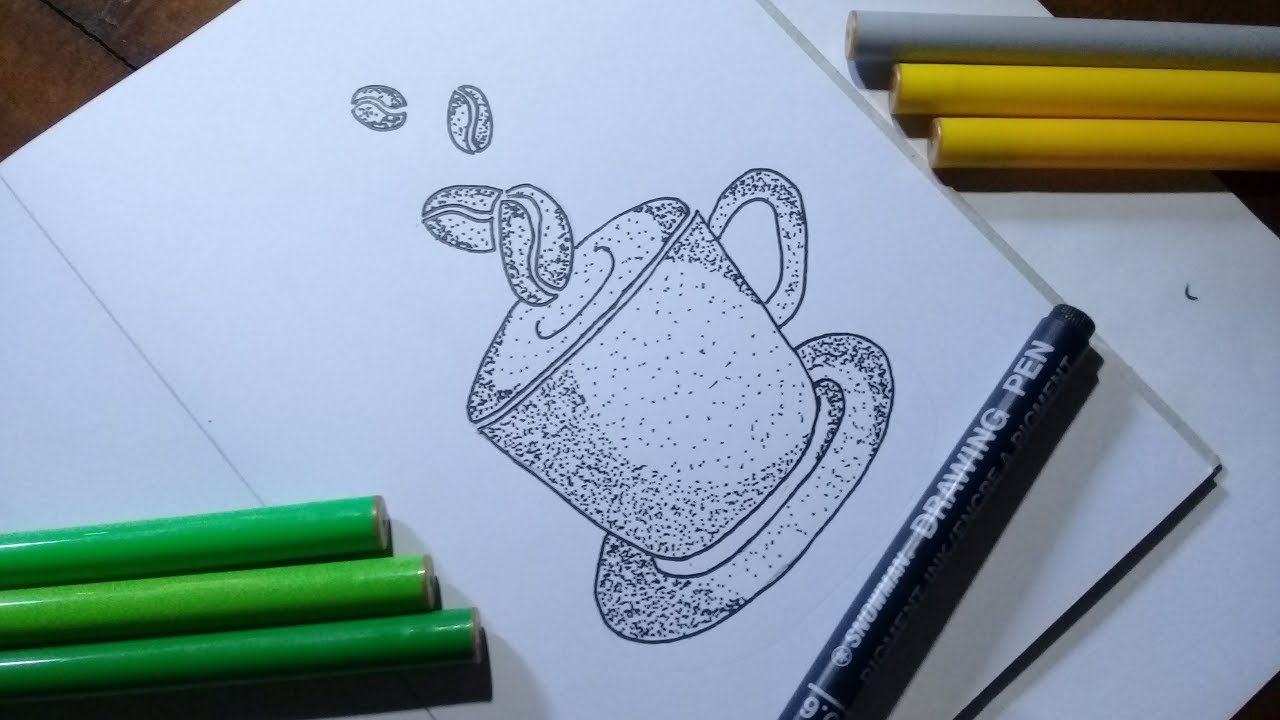 Menggambar dengan Teknik Pointilis | Drawing #BelajarDiRumah #SamaSaya