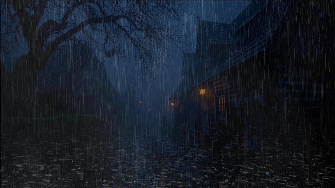 Cozy Rainy Midnight in an Old Village | Sleep, Study & Relax