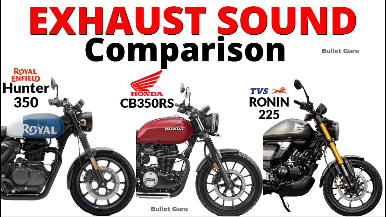 RE Hunter 350 Vs Honda CB350RS Vs TVS Ronin - EXHAUST SOUND Comparison