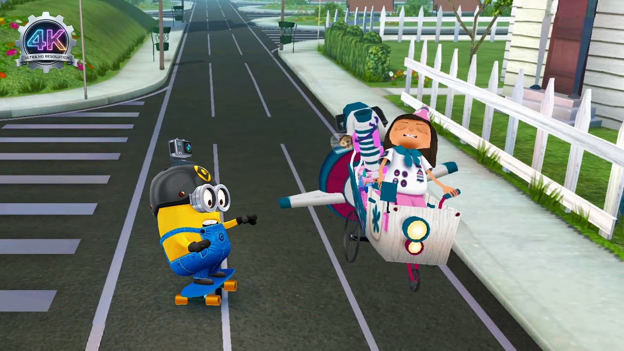 Minion Rush Old Version ⚔️ Boss Fight - Meena Vs Skater Minion with 🍌MINI Games - PC 4K🎮