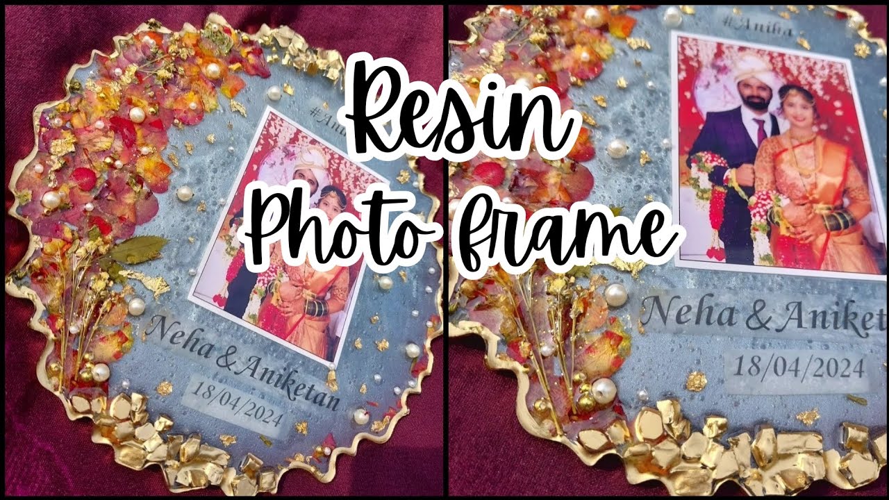 DIY Resin photo frame || diy resin sticker at home 🎀✨️